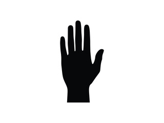 Fototapeta premium Raised Hand Gesture Silhouette Icon