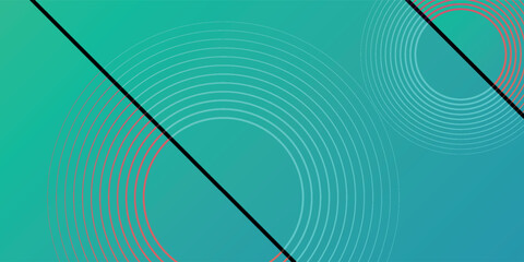 Abstract background with teal and blue gradient, featuring concentric circles and bold diagonal black lines, creating a modern and dynamic design.