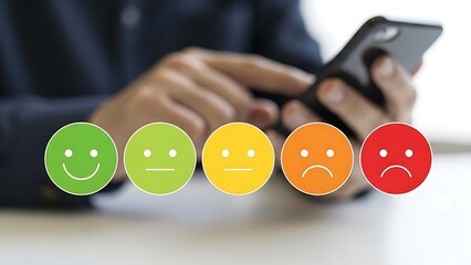 Person reviewing emotions on smartphone.