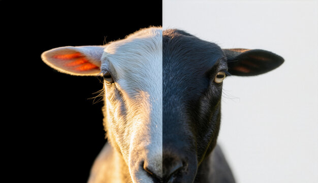 Biała-czarna. P&oacute;ł na p&oacute;ł.