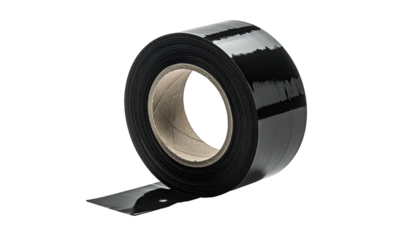 Black tape roll. Glossy, smooth, industrial look