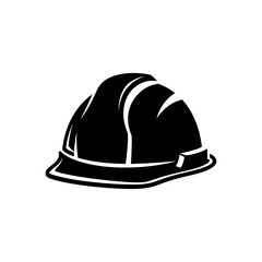 Fototapeta premium Black Hard Hat Safety Helmet Icon.