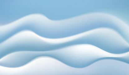 Abstract flowing light blue and white gradient waves create a gentle minimalist winter or arctic landscape background design © Idee khan