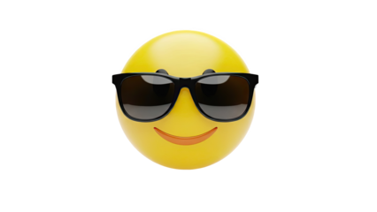 Cool Emoji Wearing Sunglasses on transparent background