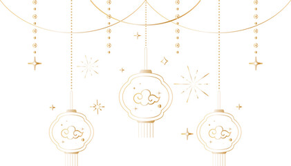 Minimal Lunar Lantern Garland Decoration