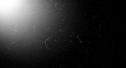 Black background with white dust particles and scratches grunge texture 2