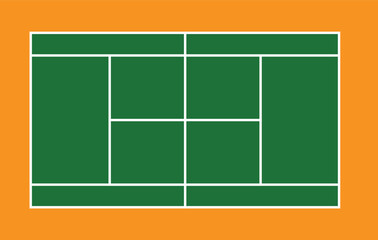 soccer field vector illustration tennis court perspective flatmap © HM_Stock