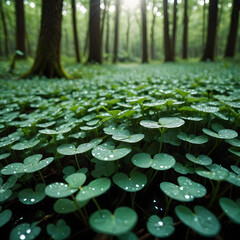 water drops on the leaves