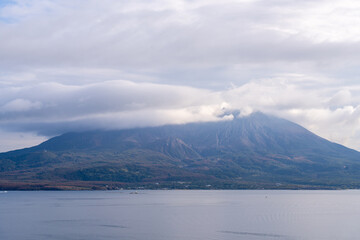 曇天の桜島