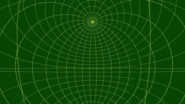 Abstract Retro Grid Pattern: Yellow Lines on Dark Green Background, Data Visualization Concept.