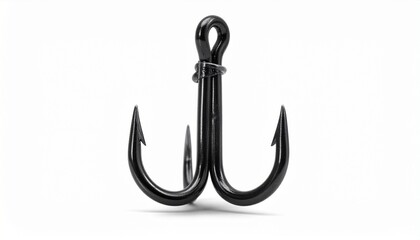 &ldquo;Black S-shaped hook with glossy finish placed on white background simple functional design&rdquo;