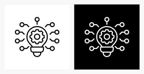 Innovation BPM icon sheet in black and white, line style.