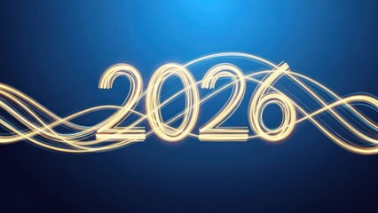 Glowing light trails forming numbers on a gradient blue backdrop