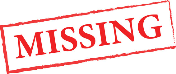 Red Grunge Missing Stamp Symbol - Document Error or Lost Item Sign