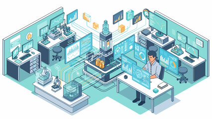 Obraz premium Scientist working in a modern laboratory.