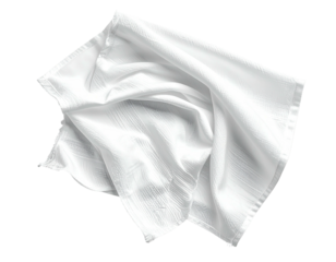 Crinkled white cotton towel, casually rumpled