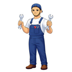 Professional Auto Mechanic with Tools - AI Generated