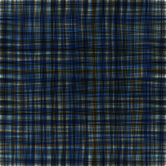 Plaid seamless vector pattern. Blue and brown checkered print. Watercolor stripes background