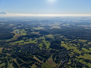 Fototapeta premium Regional Land Overview, Distinct Aerial Landscape Imagery, Highresolution View Of Land Divisions