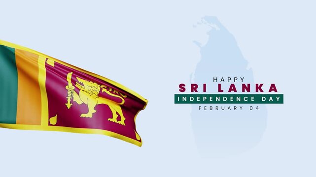Sri Lanka flag wave in soft clouds Animation. National flag beautifully waving in the sky. Sri Lanka national flag for independence day.