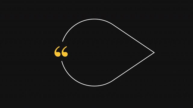 Animated Yellow Quote Sign Frame with Alpha Channel