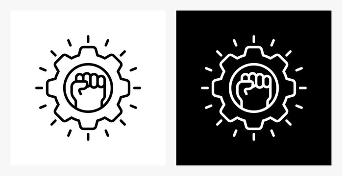 Empowerment BPM icon sheet in black and white, line style.