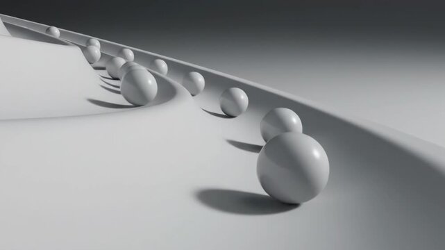 Abstract White Egg Shapes on Minimalist Background with Smooth Curves and Shadows