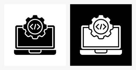 Digital Services BPM icon sheet in black and white, filled style.