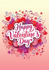 Valentines Day Greeting Card with Decorative Typography