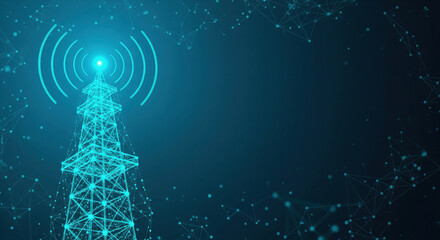 Digital Communication Tower Emitting Signal in Connected Network
