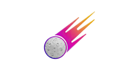 Comet with Gradient Tail on transparent background