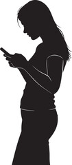 Black Silhouette of a Woman Using Mobile Phone
