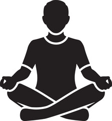 Silhouette Icon of a Person in Lotus Meditation Pose
