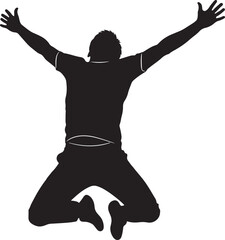 Silhouette of a Person Celebrating Success
