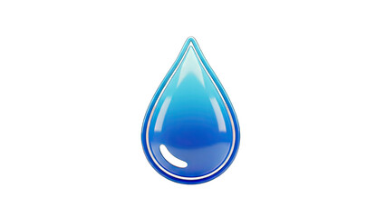 3D Rendered Water Drop on White Background