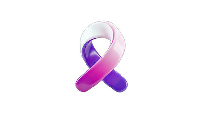 3D Ribbon Icon in Gradient Colors on White Background
