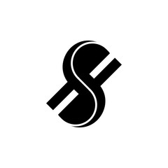 Modern Geometric Letter SH Monogram Logo, Minimalist Bold Branding Icon Vector.