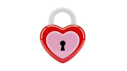 Heart shaped padlock with keyhole transparent background