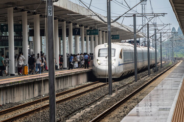 high-speed train station, Leshan, Sichuan, China, Asia