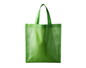 Lime green reusable tote bag on white background isolated on a transparent background