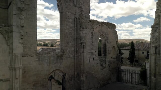 Medieval ruins of the church-hospital of San Anton on the Camino de Santiago
