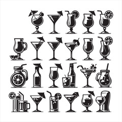 set of drinks icons