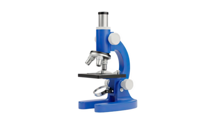 3D Blue microscope with transparent background