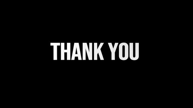Message of gratitude displayed on a black background