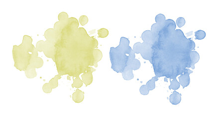 Vibrant Sky & Lime Watercolor Brush