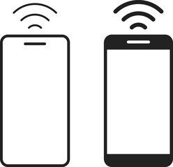 NFC Mobile Icon Set. Contactless Payment and Smartphone Symbols. Tap to Pay Interface and Digital Wallet Mobile sign. Smartphone Proximity Scanning and Smart Tag Connectivity icons