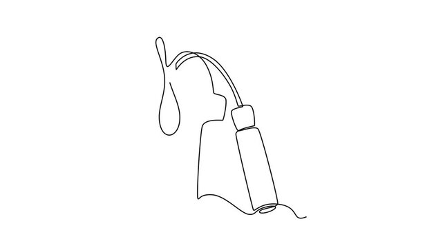 skipping rope. Jumping rope. Gym Property concept. Single line draw design. Full length animation illustration. High quality 4k footage