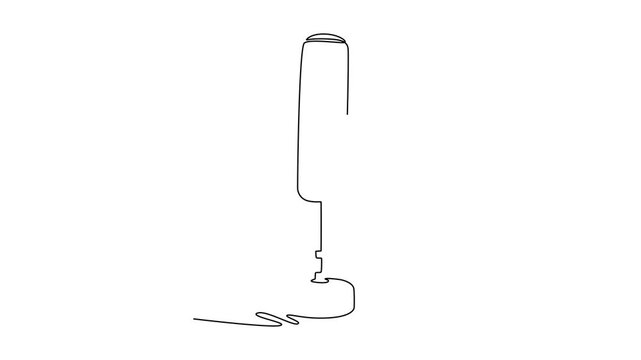 Standing punching bag in gym. Gym Property concept. Single line draw design. Full length animation illustration. High quality 4k footage