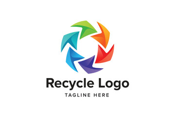 Recycle Circular Arrows Colorful Ecology Vector logo template