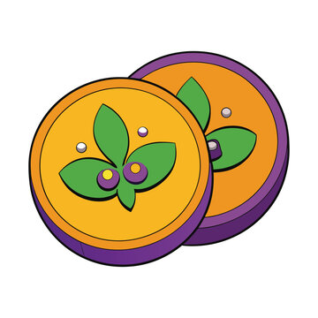 Vibrant Mardi Gras dublooms shimmer with green, purple, and gold, celebrating festive parades, music, and joy, perfect for carnival spirit and lively d&eacute;cor.
